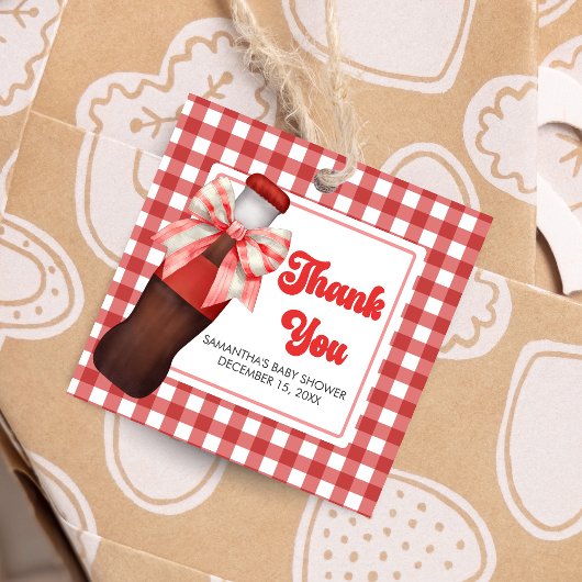 She's Ready to Pop Baby Shower Square フェイバータグ