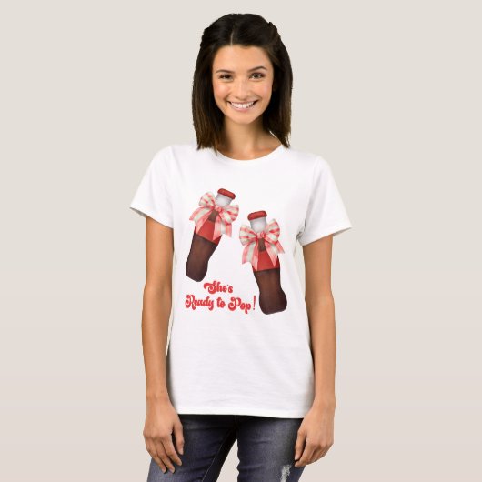 She's Ready to Pop Baby Shower Tシャツ (正面フル)