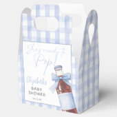 She's Ready To Pop Blue Bow Baby Shower フェイバーボックス (オープン)