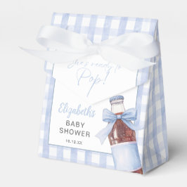 She's Ready To Pop Blue Bow Baby Shower フェイバーボックス