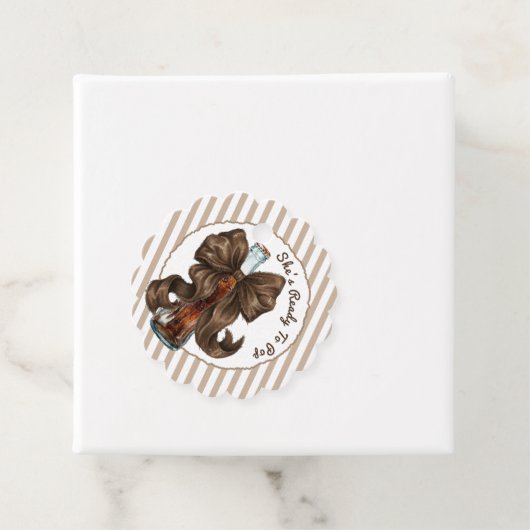 She's Ready To Pop Bow Baby Shower フェイバータグ (インサイチュ)