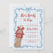 She's Ready to Pop Boy Soda Baby Shower 招待状 (正面)