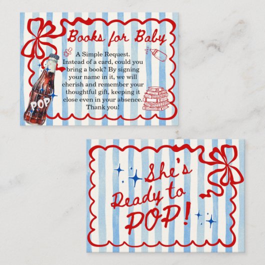 She's Ready to Pop Coquette Books for Baby エンクロージャーカード (正面/裏面)