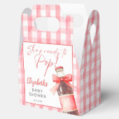 She's Ready To Pop Red Bow Baby Shower フェイバーボックス (オープン)