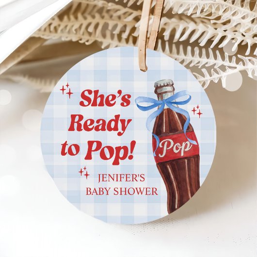 She's Ready to Pop Soda Baby Shower フェイバータグ