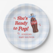 She's Ready to Pop Soda Baby Shower ペーパープレート (正面)