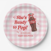 She's Ready to Pop Soda Baby Shower ペーパープレート (正面)