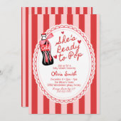  She's Ready to Pop Soda Baby Shower 招待状 (正面/裏面)