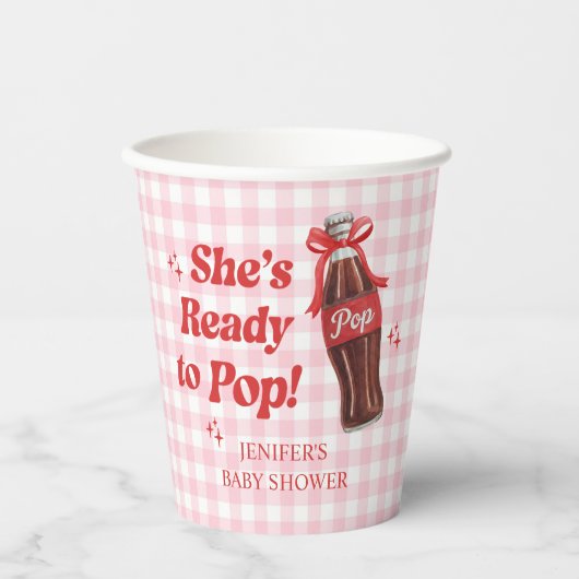 She's Ready to Pop Soda Baby Shower 紙コップ (正面)