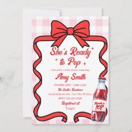 She's Ready to Pop Soda Baby Shower Invitation 招待状