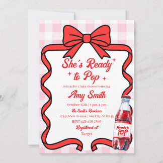 She's Ready to Pop Soda Baby Shower Invitation 招待状