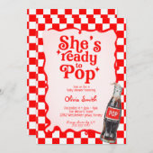  She's Ready to Pop Soda Baby Shower party 招待状 (正面/裏面)