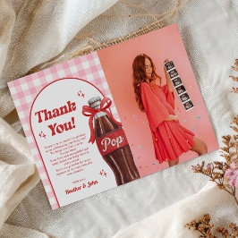 She's Ready to Pop Soda Baby Shower Photo サンキューカード