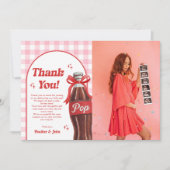 She's Ready to Pop Soda Baby Shower Photo サンキューカード (正面)