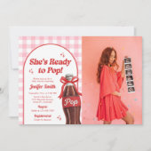 She's Ready to Pop Soda Baby Shower Photo 招待状 (正面)