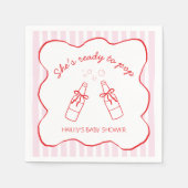 She's Ready To Pop Soda Bottle Baby Shower スタンダードカクテルナプキン (正面)