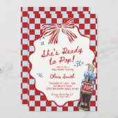  She's Ready to Pop Soda boy Baby Shower 招待状 (正面/裏面)