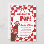 She's ready to pop soda cola baby shower  招待状 (正面)