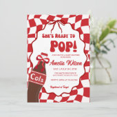 She's ready to pop soda cola baby shower  招待状 (スタンド正面)