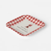 She's Ready to Pop Soda Gingham Baby Shower Party ペーパープレート (傾斜あり)