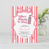 She's Ready to Pop Soda Girl Baby Shower  招待状 (スタンド正面)