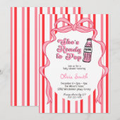 She's Ready to Pop Soda Girl Baby Shower  招待状 (正面/裏面)