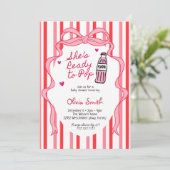 She's Ready to Pop Soda Girl Baby Shower 招待状 (スタンド正面)