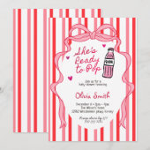 She's Ready to Pop Soda Girl Baby Shower 招待状 (正面/裏面)