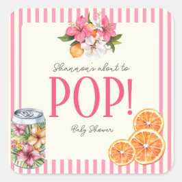 She's Ready to Pop Tropical Floral Citrus  スクエアシール