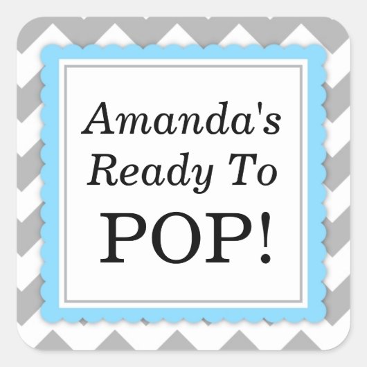 She's Ready to Squareステッポップ・アートのク – Chevronデザイン スクエアシール (正面)