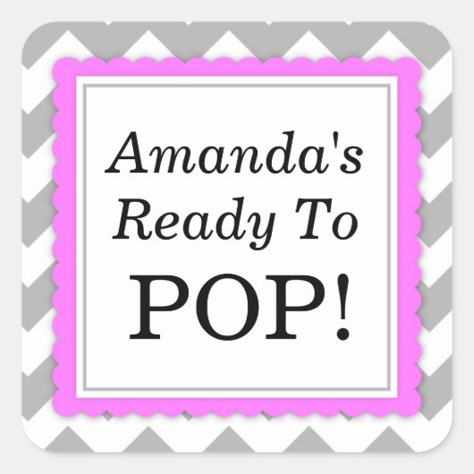 She's Ready to Squareステッポップ・アートのク – Chevronデザイン スクエアシール (正面)