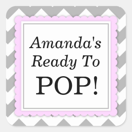 She's Ready to Squareステッポップ・アートのク – Chevronデザイン スクエアシール (正面)
