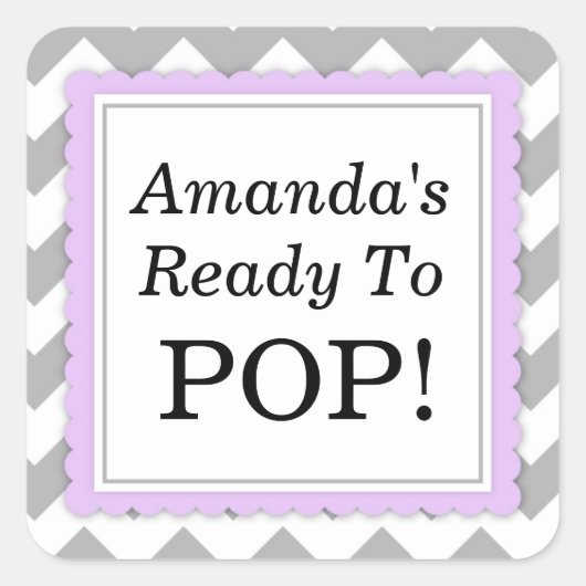 She's Ready to Squareステッポップ・アートのク – Chevronデザイン スクエアシール (正面)