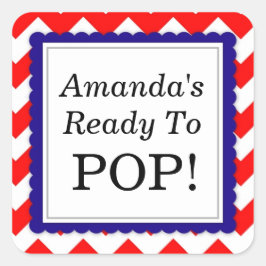 She's Ready to Squareステッポップ・アートのク – Chevronデザイン スクエアシール
