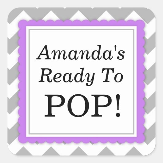 She's Ready to Squareステッポップ・アートのク – Chevronデザイン スクエアシール (正面)