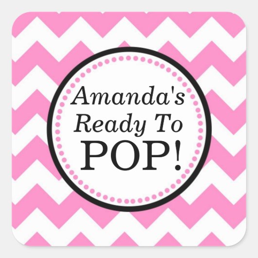 She's Ready to Squareステッポップ・アートのク – Chevronデザイン スクエアシール (正面)