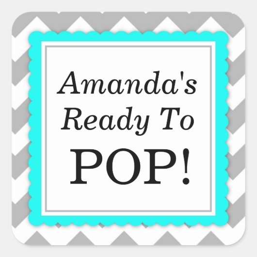 She's Ready to Squareステッポップ・アートのク – Chevronデザイン スクエアシール (正面)