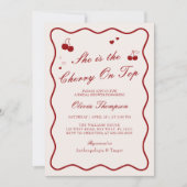 She's The Cherry On Top Bridal Shower 招待状 (正面)