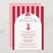 She's the Cherry on Top Bridal Shower QR Registry 招待状 (正面/裏面)