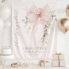 She's tying a knot Bow Bridal Shower タペストリー