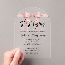 She's Tying the Knot テーマ ピンクリボン アクリル招待状