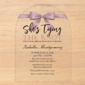 She's Tying the Knot テーマ マーブルのリボン アクリル招待状 (正面)