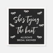 She's Tying the Knot Black and White Bridal Shower スタンダードカクテルナプキン (正面)