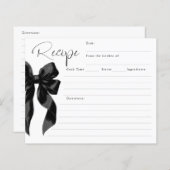 She's Tying the Knot Black Bow Bridal Recipe Card (正面/裏面)