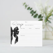 She's Tying the Knot Black Bow Bridal Recipe Card (スタンド正面)