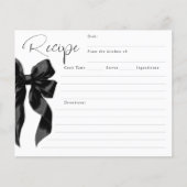 She's Tying the Knot Black Bow Bridal Recipe Card (正面)