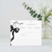 She's Tying the Knot Black Bow Bridal Recipe Card (スタンド正面)