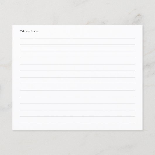 She's Tying the Knot Black Bow Bridal Recipe Card (裏面)