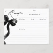 She's Tying the Knot Black Bow Bridal Recipe Card (正面)