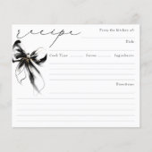 She's Tying the Knot Black Bow Bridal Recipe Card (正面)